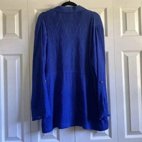 Chico's Traveler's Full Zip Lightweight Jacket Blue No-Wrinkle | Size: 3 (16/18) - Picture 8 of 8